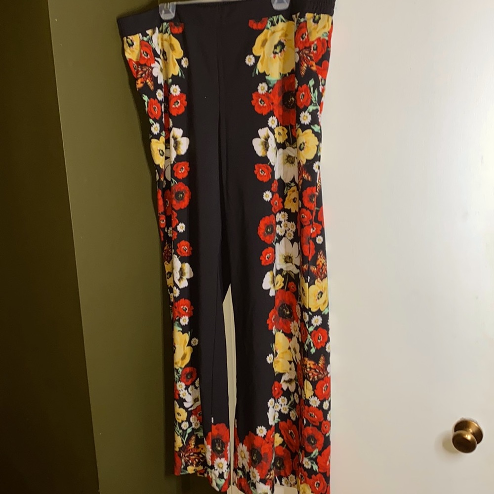 Wide Leg Floral Pants